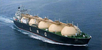 Tanker Carrying Liquefied Natural Gas (LNG) for Regasification